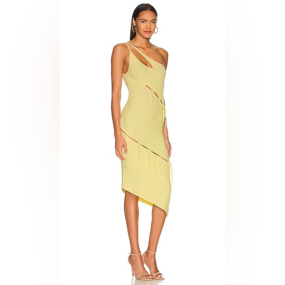NWT NBD Bianca Alternate Stitch Dress in Butter Yellow Size Small MSRP$228 - Picture 2 of 3